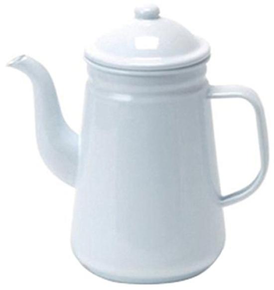 POSH LIVING Enamel Coffee Pot, 1.2L, White, 624W, 20 X 12 X 21cm, 9.5cm Bottom Diameter