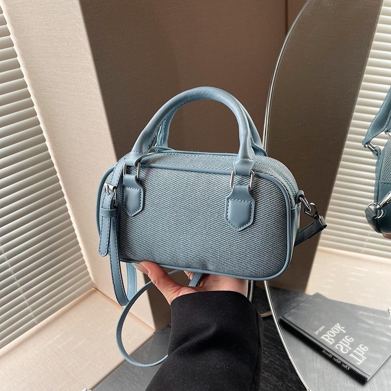 

Нишевая дизайнерская сумка женская весенне-летняя новая модная сумка-мессенджер универсальная простая портативная сумка-боулинг синий