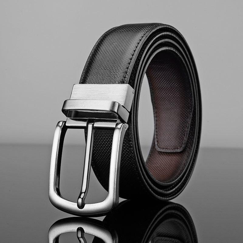 Men'S Leather Belt Business Pin Buckle Belt Men'S Jeans Belt Casual Medium Green