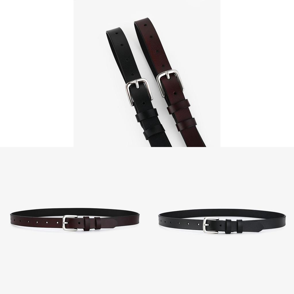 Retro Style Cowhide Belt With Alloy Pin Closure For Office And Daily Use