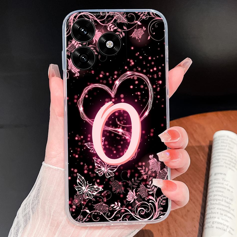 For Honor Play 10A 10T 9A 7T Phone Case Pink Heart Letters Soft Clear TPU Silicone Cover For Honor Play10 A 9 A Lightweight Capa