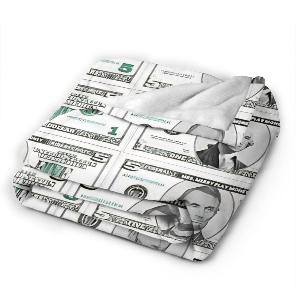 Play money Blanket Quality Super Soft  Throw Blanket Winter Airplane Travel Couch Chair Sofa Bed Novelty Bedspread