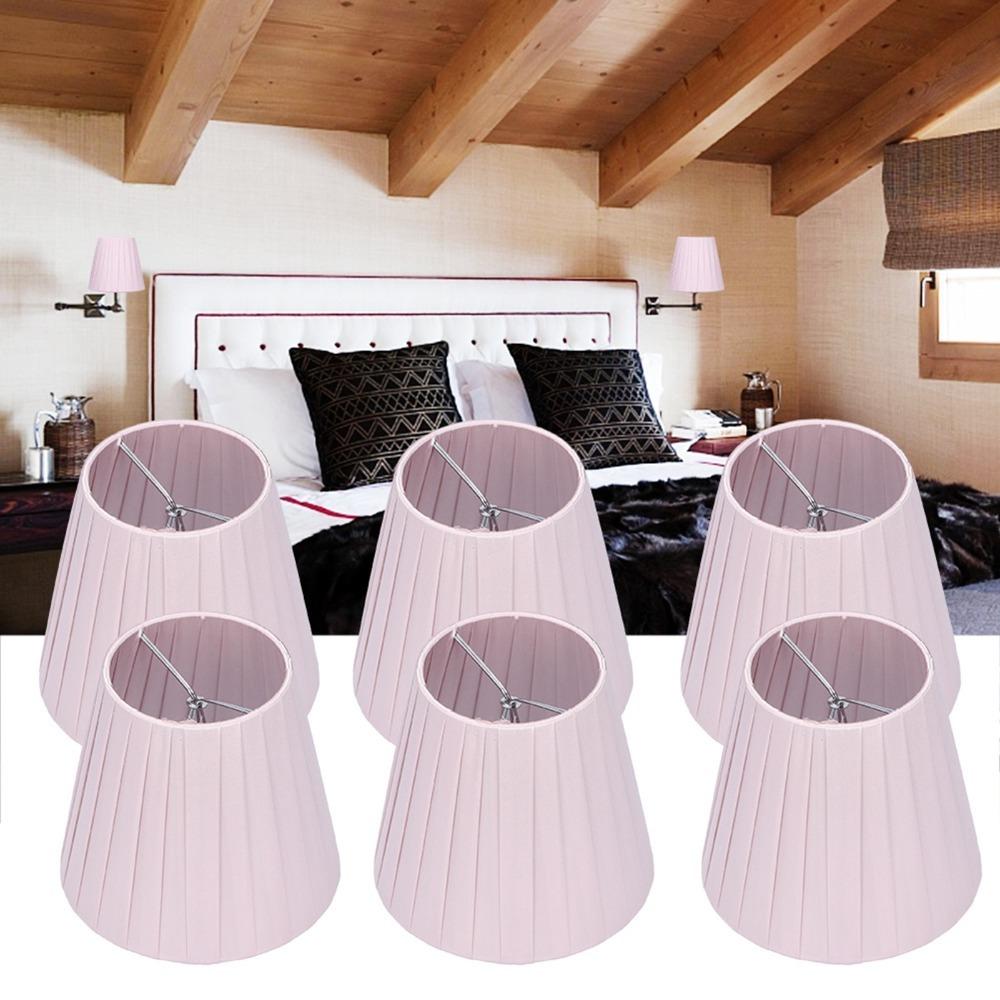 

6PCS Fabric Cloth Lampshade Clip On Design Wall Lamp Shade Clip On Lamp Shade Floor Pendant Light