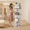 6 Tiers Rotating Shoe Rack Tower, 360° Spinning Shoe Rack, Revolving Storage Round Carousel Display, Freestanding Lazy Susan Organizer Display for