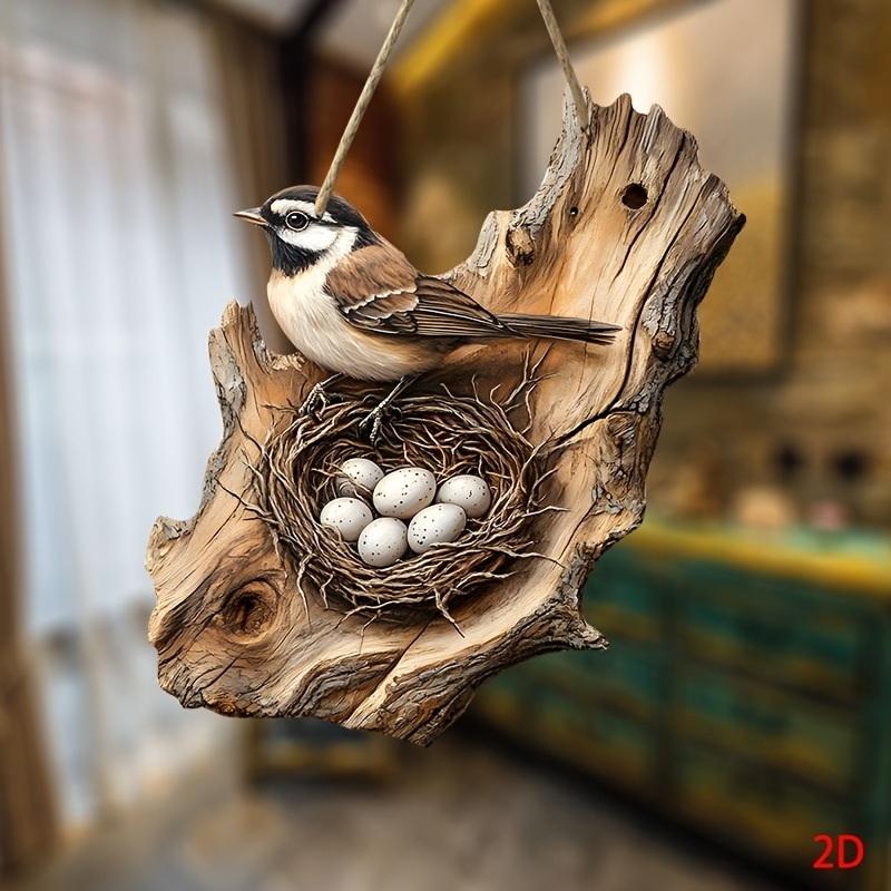 1Pc Vintage 2D Bird Wooden Signage 8In Farmhouse Wall Decoration Garden Flower Bird Market Porch Home Photo Background