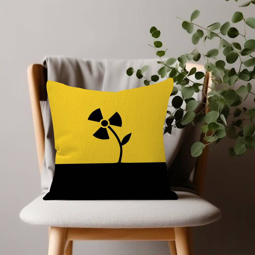 Attention Radiation Symbol Pillow Cover Soft Decor Throw Pillow Case xcm Couch Home Decor for Living Room Sofa Party Gift