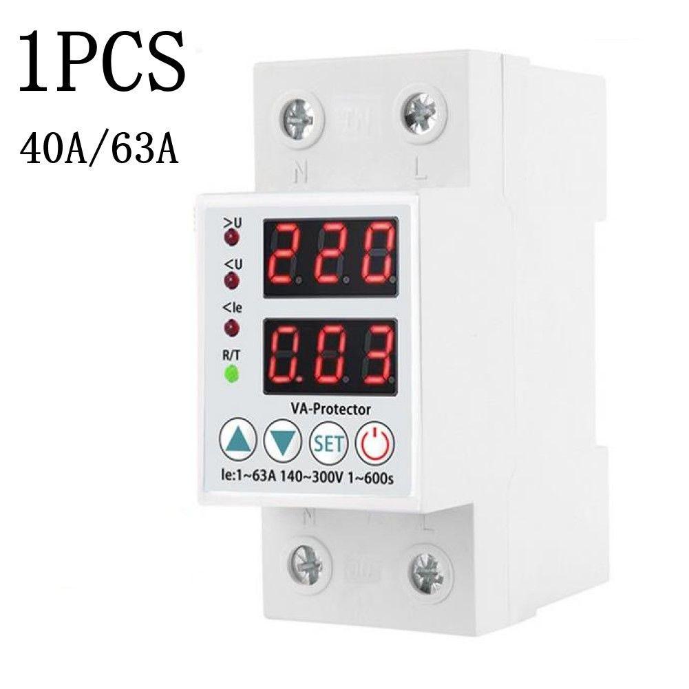 Dual Display 40/63A 230V DIN Rail Digital Over and Under Voltage Surge Protector