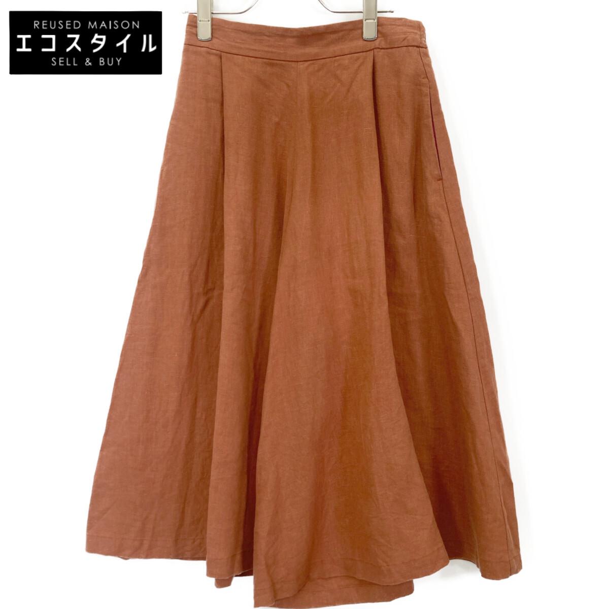 

Pallas Palace 2011 Brown Linen Wide Pants Bottoms O BrownUsed