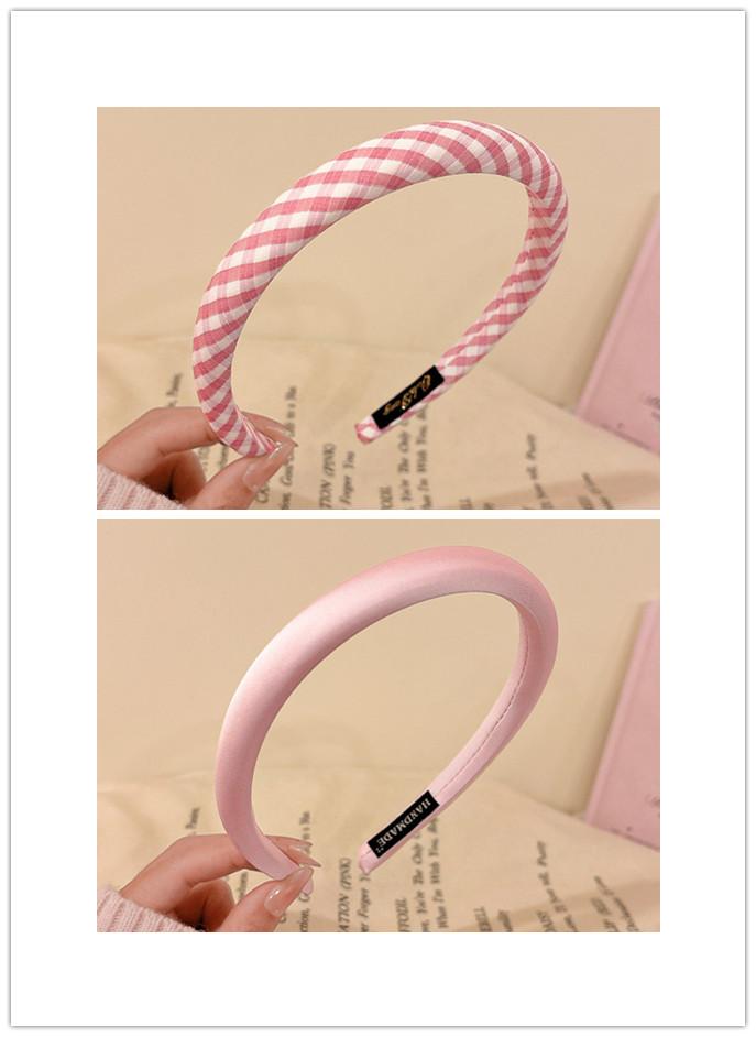 1/2pcs 1.5CM Women Girls Sweet Plaid Hairbands Sponge Padded British Hair Hoop Accessories Lattice Head Wears