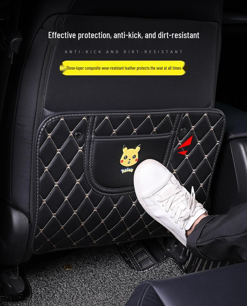 Children's Car Seat Back Protector: Creative Cartoon Kick & Scuff Guard