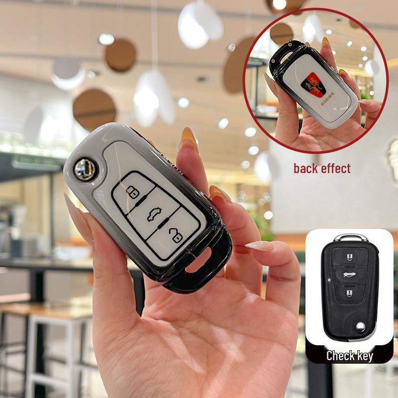 Roewe 350C Folding Key Case: Metal Shell Protective Cover for 350, 360, 750 Models.