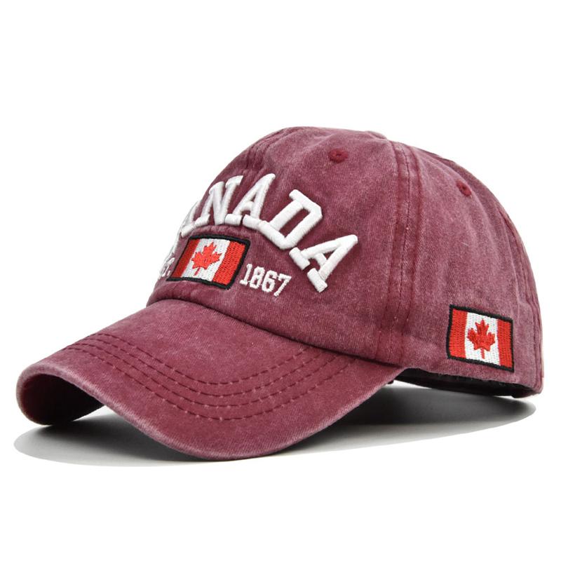 Fashion Canada Baseball Cap Flag Canada Hat Letter Embroidery Baseball Cap Snapback Adjuatable Mens Baseball Caps Gorras
