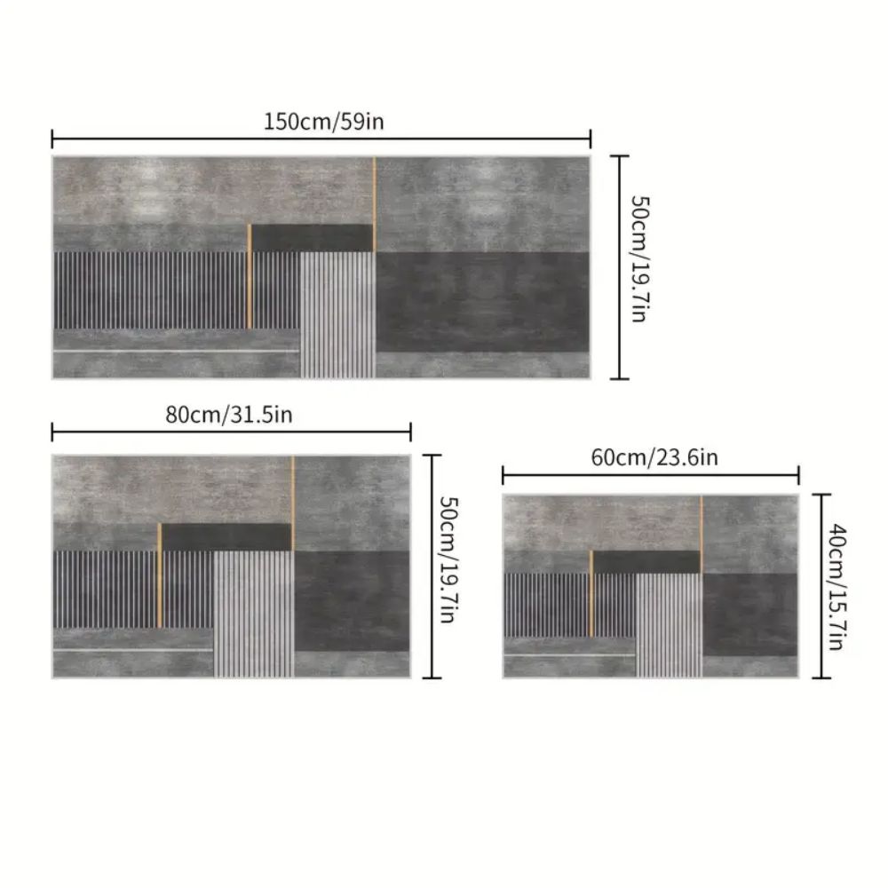 

Minimalist Grey Line Carpet Home Decor, Non-Slip And Dirt-Resistant, Suitable For Entrance Door And Bathroom Floor Mat 50X80CM(1.6X2.6FT