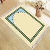 Velvet Islamic Salat Mat Simple Golden Arch Mihrab Pattern Anti Slip Portable Prayer Rug Eid Home Decor Gift