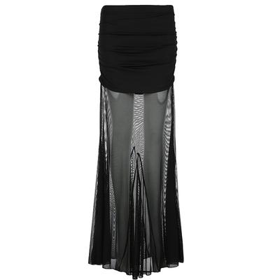 New Summer Women's Solid Color Slim Street Fashion High-waisted Hip Gauze Skirt