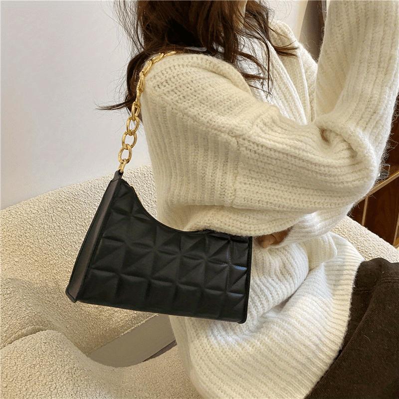 Ladies' Handbags, Fashionable Diamond Quilted Design, Perfect for Daily Commutes, Dates, Chic And Minimalist Shoulder Bag