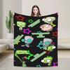 Invaders Zim Gir Flannel Throw Blanket Super Soft Cozy for Couch Chair Bedspread Suitable for Boys Girls Autumn Comfort