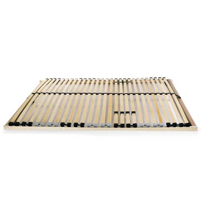 Sommier à lattes - Maison Exclusive - 140 x 200 cm - 28 lattes 7 zones - Cadre hêtre massif