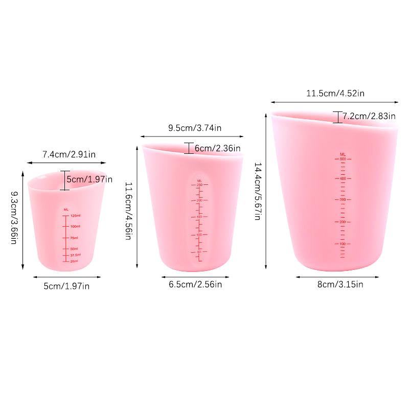 125/250/500Ml Silikonowe Miarki Narzędzia Ze Skalą DIY Gips Gipsowy Żywica Epoksydowa Klej Kubek Do Mieszania Narzędzia Do Tworzenia Biżuterii
