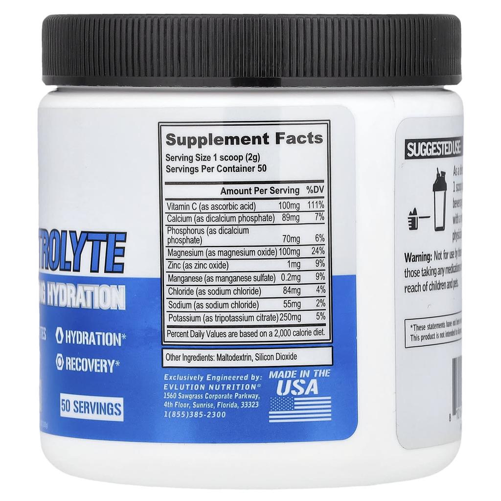 Electrolyte, Hydration, Unflavored, 100G(3.53Oz)