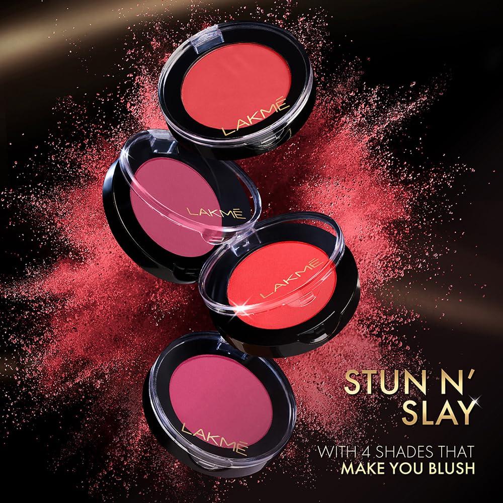 Lakme Face It Blush Flushed Pink 4gm Lightweight Blendable Buildable Rich Color Makeup Glow