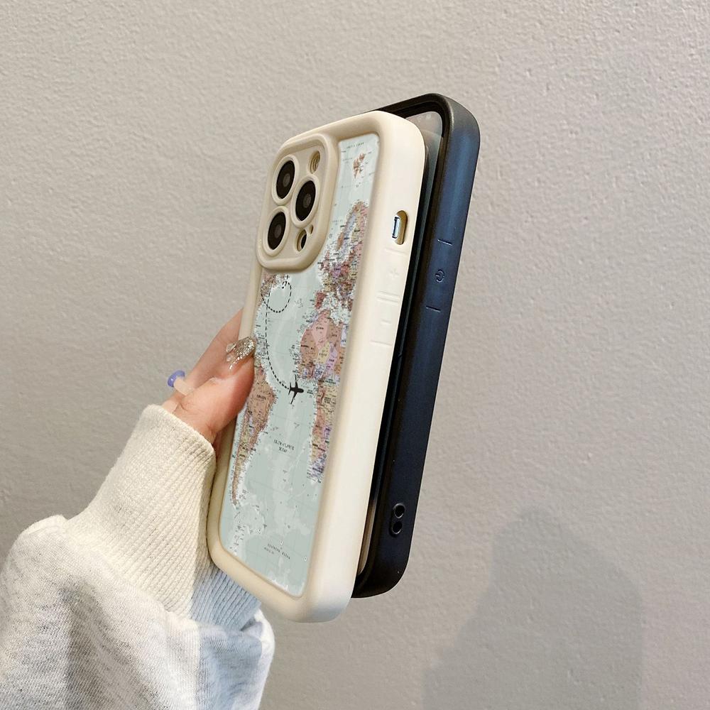 LZ24 Map airplane trajectory art Silicone Phone Case for Infinix Smart9 Hot 40i Tecno Camon20 Moto G22 G30 OnePlus Google Pixel9 Shockproof Back Cover