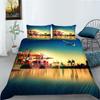 3D Ship Duvet Cover Set King Queen Size Large Freighter Container Print Bedding Set Blue Sea 2/3pcs Polyester Comforter Cover