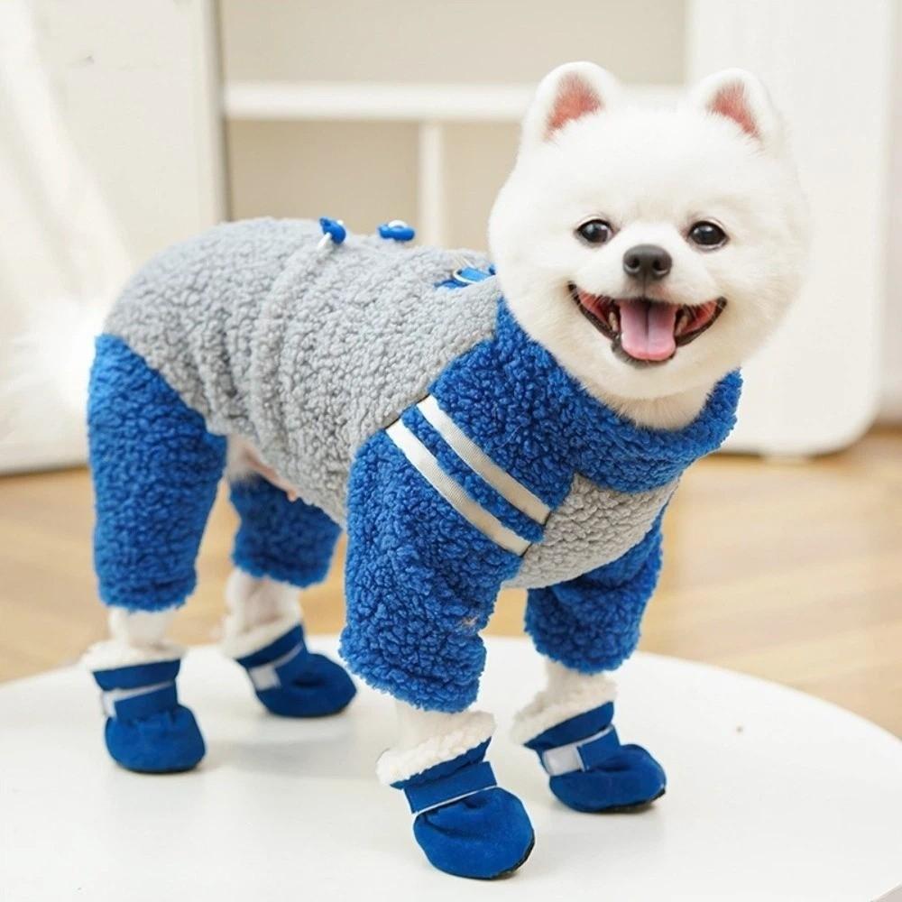 Thickened Winter Dog Clothes Warm Double-Sided Velvet Pet Zipper Clothing Color Blocking Comfortable Pet Cotton Coat