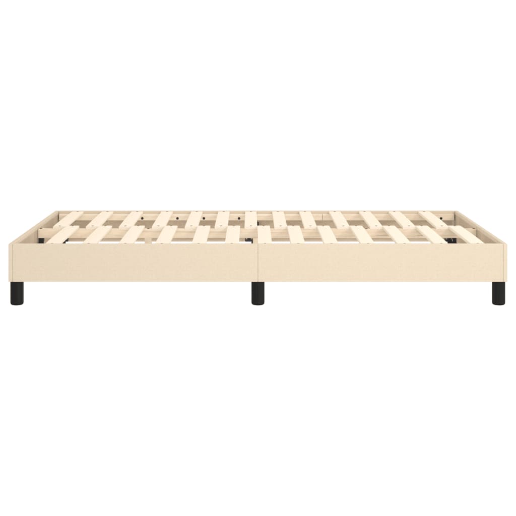 Box Spring Bed Frame Cream 120 X 200 Cm Fabric