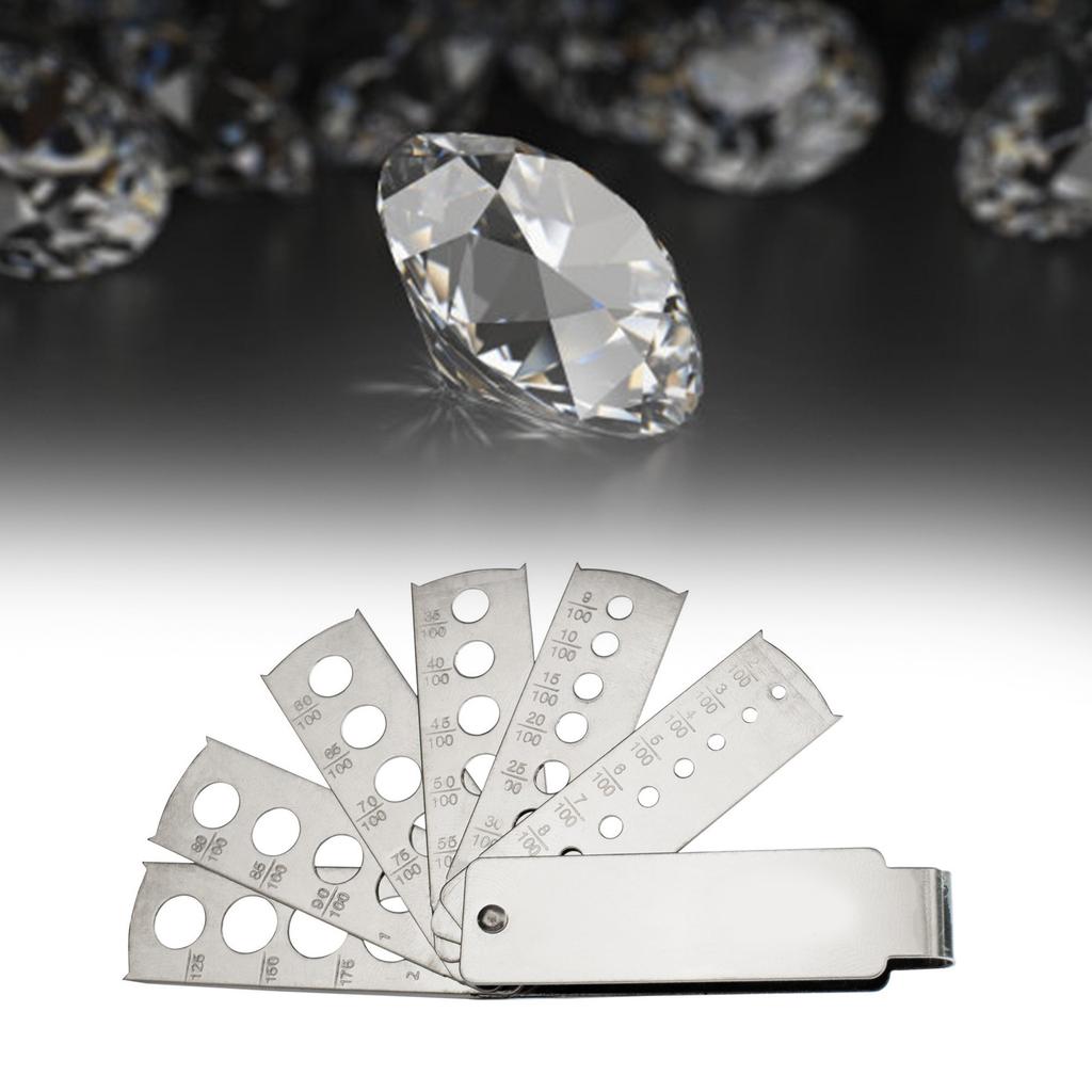 Sturdy Stainless Steel Fan Gauge for Gemologists and Jewelers Measuring Diamonds and Gemstones with Performances