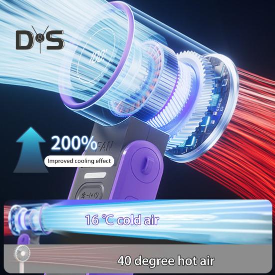 Přenosný ruční chladicí ventilátor s digitálním displejem 10800 ot./min. Silný proud vzduchu Nastavitelný USB dobíjecí mini osobní ventilátor