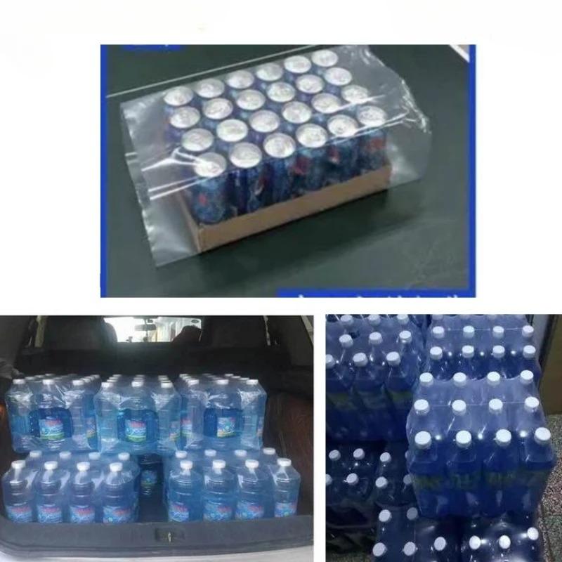 0,2 mm Dicke PE-Schrumpffolie Reißfest Schrumpfverpackungsschlauchbeutel Mineralwasser Glas Wasser Getränk Verpackungsschlauch Schrumpffolie