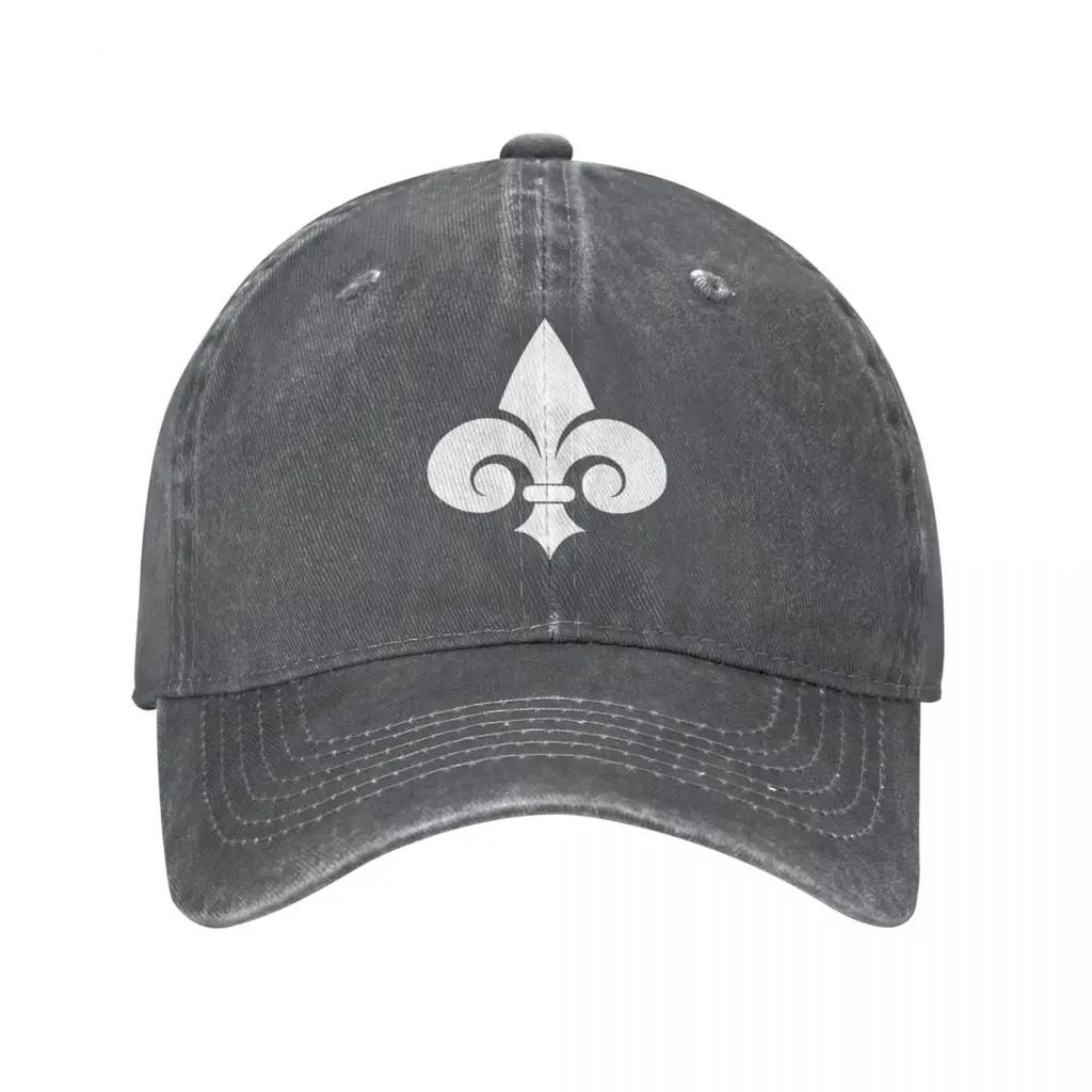 Fleur De Lys No.3 Unisex Style Baseball Cap Distressed Washed Hats Cap Classic Outdoor Workouts Adjustable Headwear