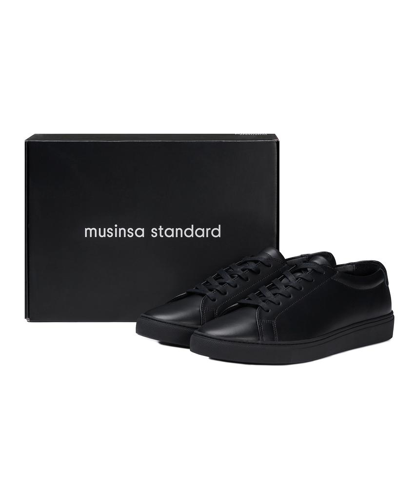 Musinsa Standard Leather Court Sneakers [Black]