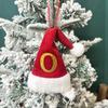 Mini Letter Christmas Hat Christmas Tree Pendant Decorations Hanging Ornament Cute Plush Velet Santa's Hat Christmas Home Decor