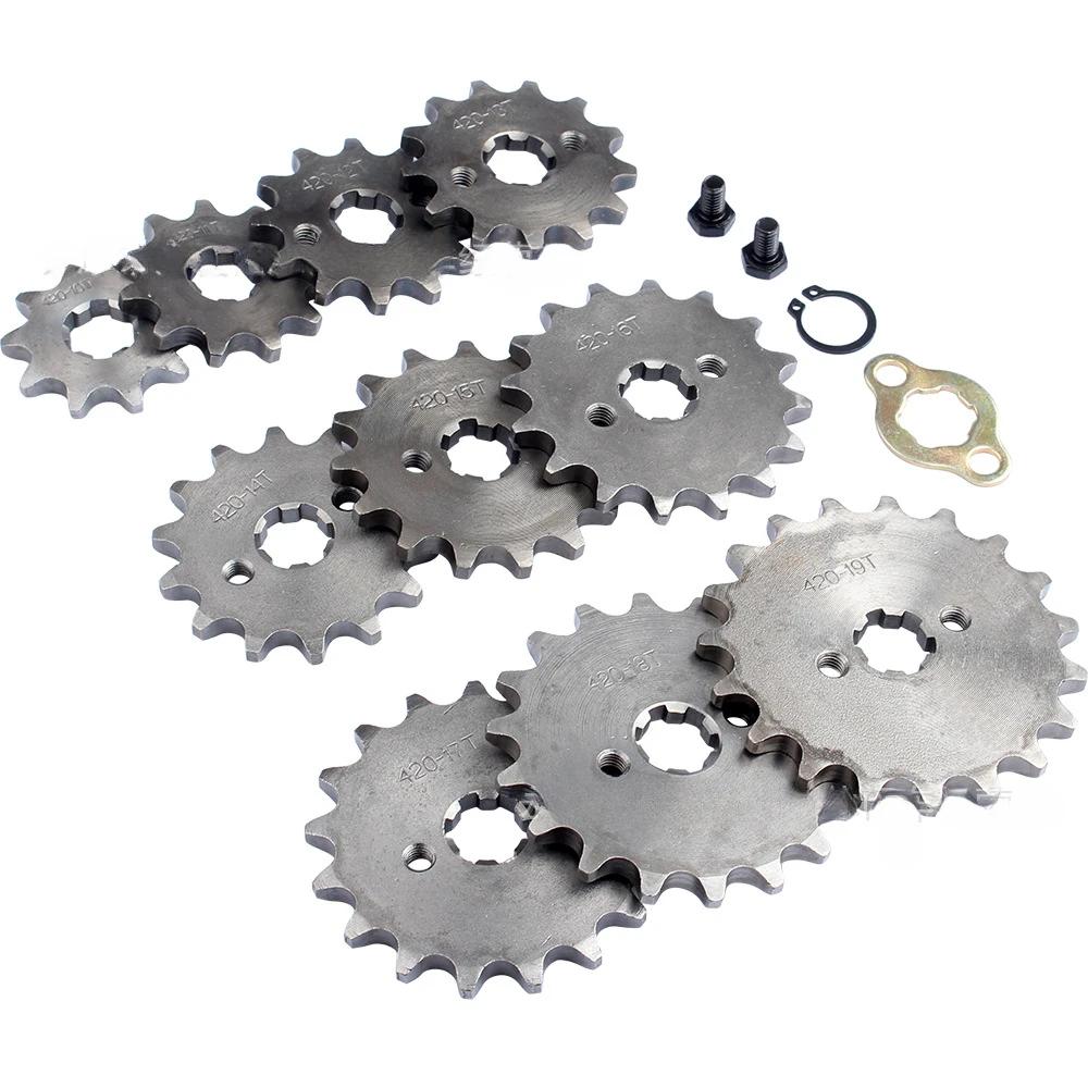 420 10/12/13/14/15/16/17/18/19 Tooth Front Engine Sprocket 17mm For 70cc 110cc 125cc Pit Dirt Bike Replacement Accessories