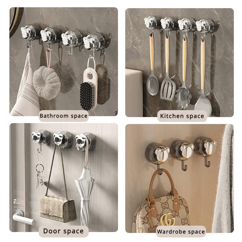 Bär Saugnapfhaken ohne Bohren, Küche, Badezimmer, Handtuchhalter, stark belastbarer Wandvakuumsaugnapf