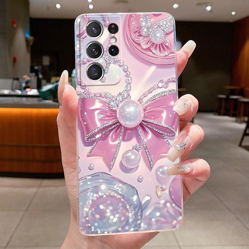 For Samsung S21 Ultra Case Clear Casing Fashion Butterfly Flower Soft TPU Silicone Cover For Samsung Galaxy S20 Ultra Phone Case