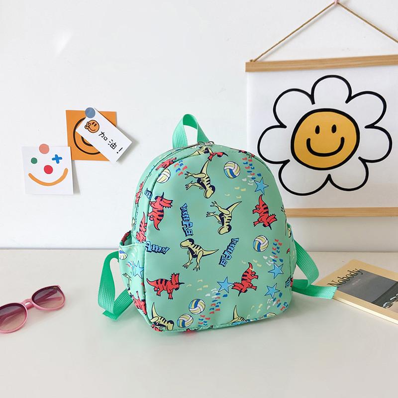 Adorable Cartoon Dinosaur Print Children's Backpack Lightweight Canvas School Bag