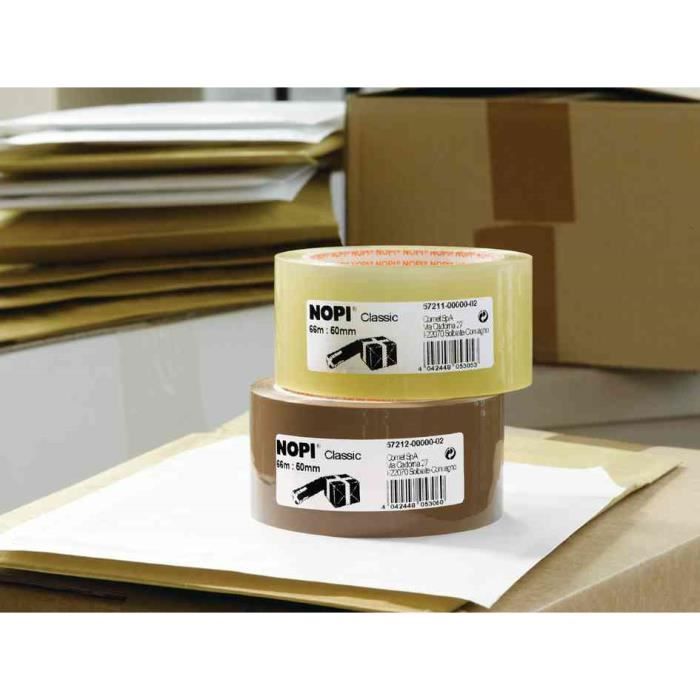 Ruban adhésif universel - NOPI - 50 mm x 66 m - Marron - Pack de 6 - PP