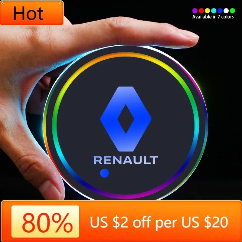 2026 Hot For Renault Interior Stickers For Renault Megane 2 3 4 Captur Radio Logan Auto Accessories 2Pcs 7 Colors Car LED Lumino