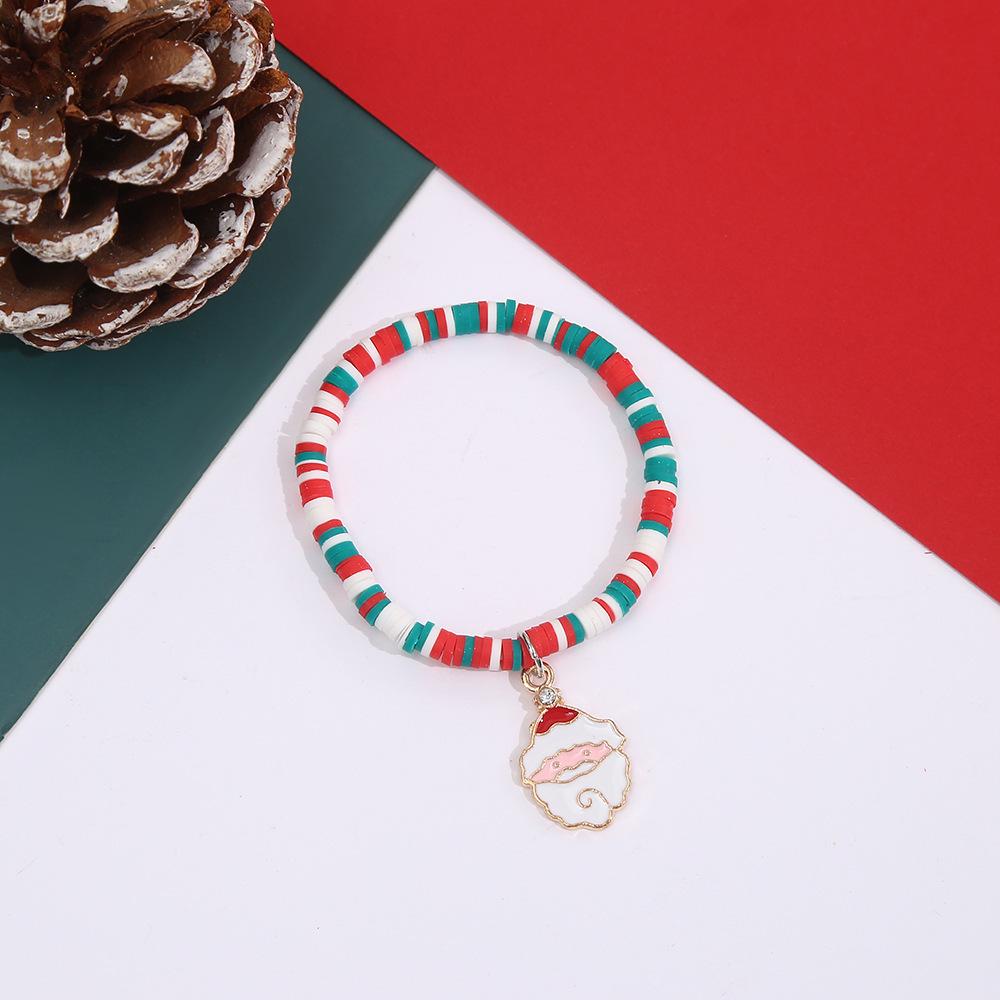 

Хит продаж Рождественский браслет: Дизайн бусин Санта Клаус, Елка и Олень для детей