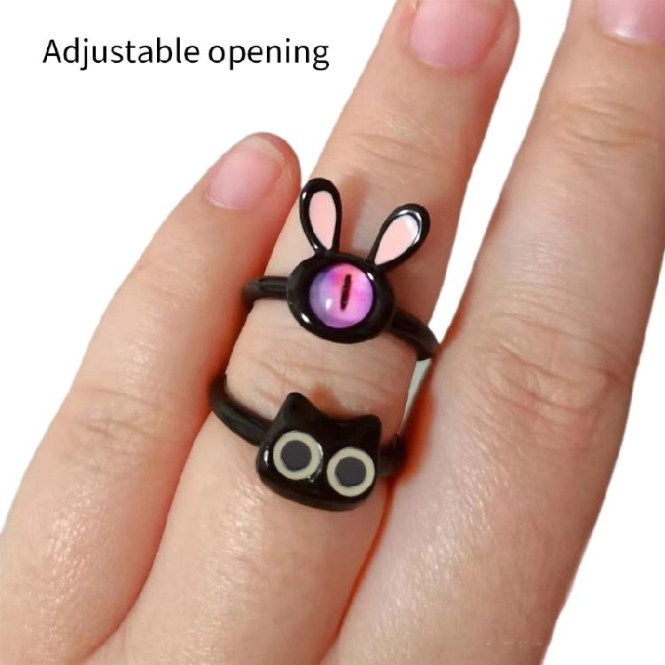 Cat Big Eye Monster Rings Love Student Hand Decoration Gift Fashion Jewelry