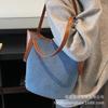 Casual large-capacity bag women's 2025 new summer versatile denim shoulder bag popular popular child and mother bucket bag