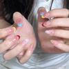 Verlaufende Bernstein-Goldfolie Abnehmbare Nagelsticker - Herbst/Winter-Kollektion