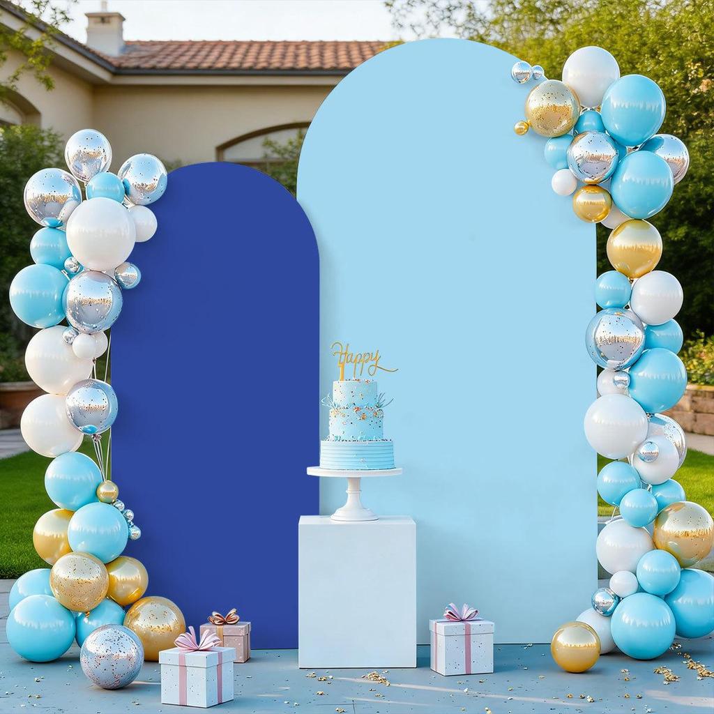 Two-Color Arch Cover Festival Balloons & U-Shaped Background Cloth Party Decoration