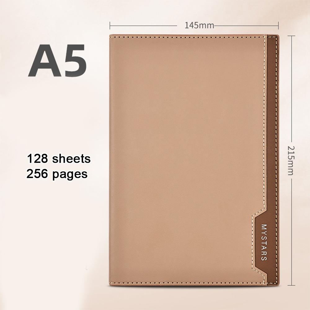 (Bezpłatne grawerowanie logo) Prosty notatnik studencki A5, protokoły spotkań biznesowych, notatnik skórzany, pamiętnik, 128 arkuszy, 256 stron