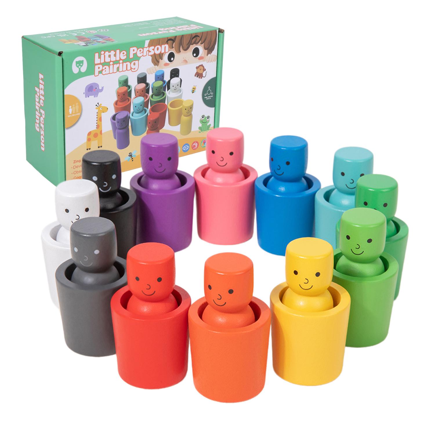 Montessori Sorting Sensory Toy for Toddler,Wood Sorting Cups Preschool Learning Educational Sensory Training Activities Toys