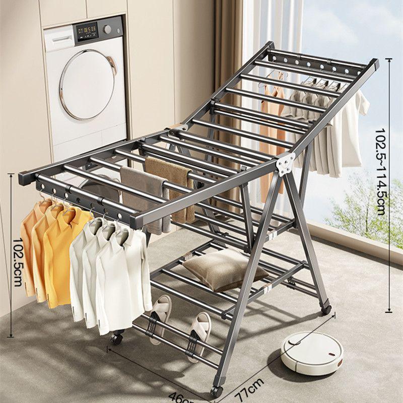 Indoor Foldable Clothes Drying Rack: Floor-Standing Design for Home, Balcony, Bedroom, Baby Clothes and Quilts