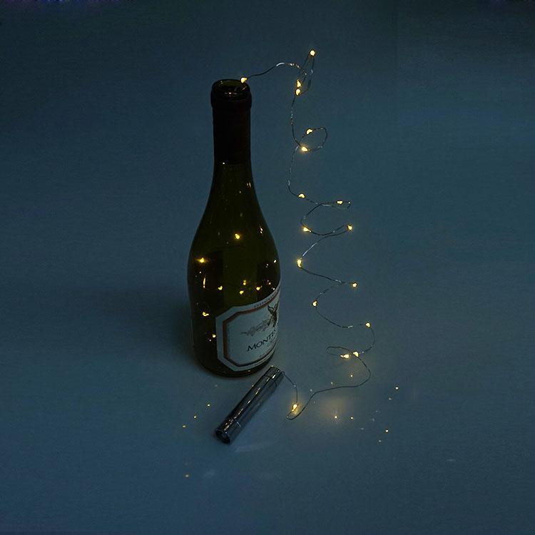 Wine Bottle Lights Cork Shape Starry Warm White LED String Lights